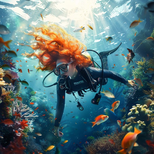 Beginner scuba divers practicing skills during an Open Water course with Diversland in Florida.